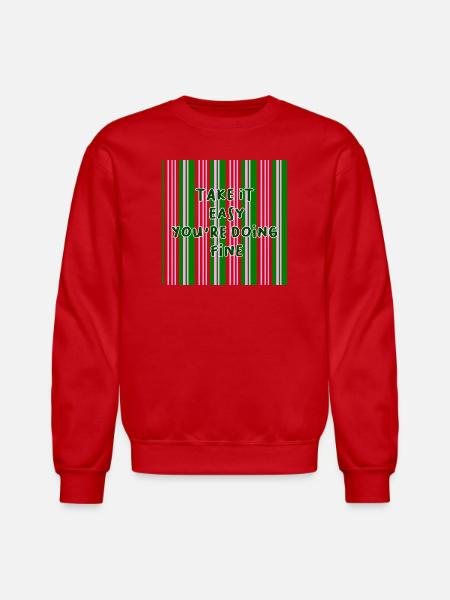 Take It Easy Encouragement Stripes - Unisex Crewneck Sweatshirt - red
