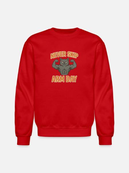 Never Skip Arm Day - Unisex Crewneck Sweatshirt - red