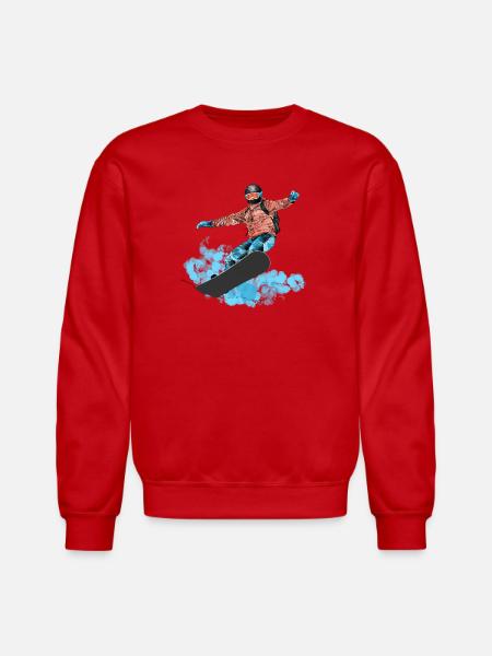 Snowboard Jump Neon Splash - Unisex Crewneck Sweatshirt - red