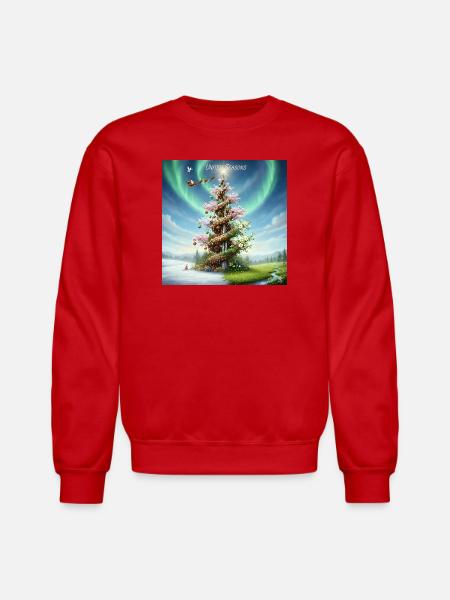 United Seasons Christmas Spiral Tree - Unisex Crewneck Sweatshirt - red