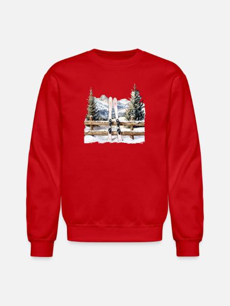 Alpine Ski Rest - Unisex Crewneck Sweatshirt - red