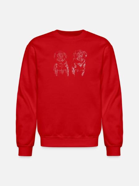 Puppy Halftone Duo - Unisex Crewneck Sweatshirt - red