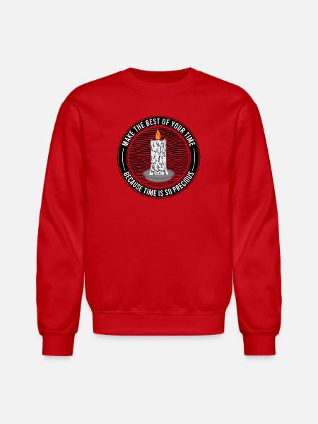 Time Is Precious Candle Quote - Unisex Crewneck Sweatshirt - red