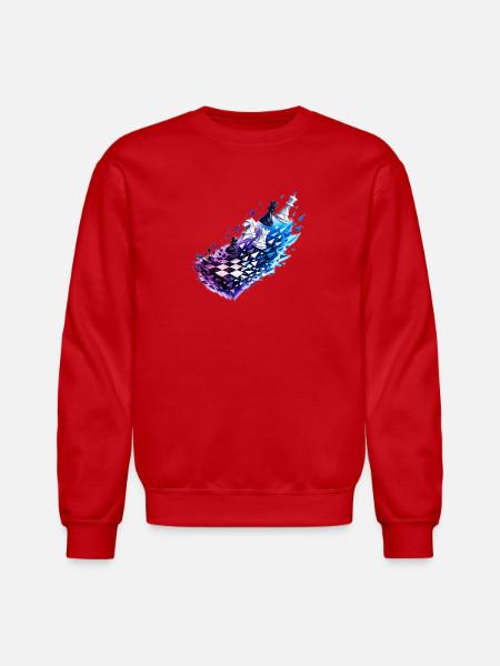 Chromatic Chess Glyph Burst - Unisex Crewneck Sweatshirt - red