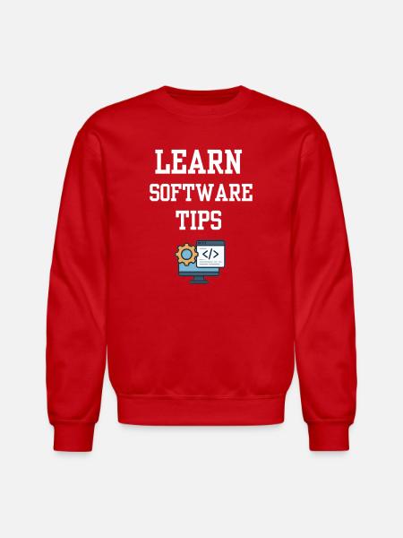 Learn Software Tips - Unisex Crewneck Sweatshirt - red
