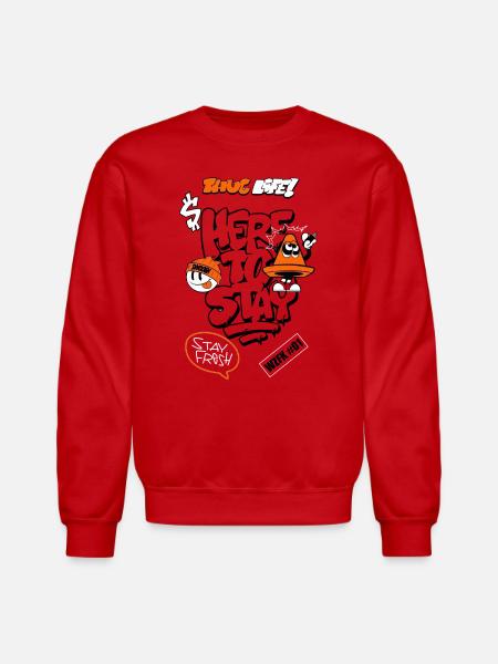Graffiti Cone Stay Frosty Tee - Unisex Crewneck Sweatshirt - red