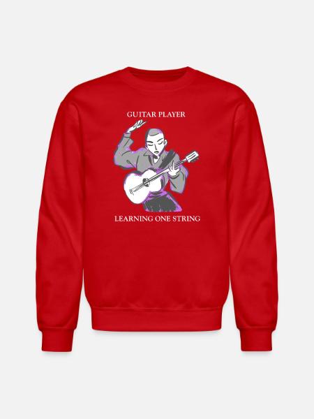 Learning_One_String - Unisex Crewneck Sweatshirt - red