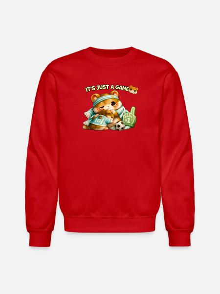 It's Just a Game Hamsters Hug - Unisex Crewneck Sweatshirt - red