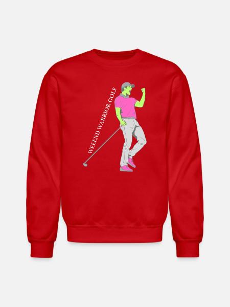Weekend_Warrior_Golf - Unisex Crewneck Sweatshirt - red