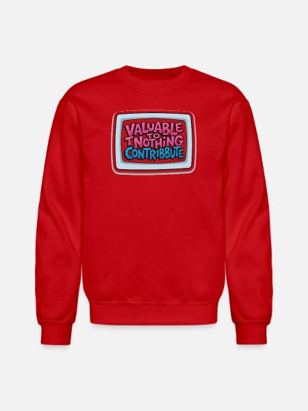 Valuable Nothing Retro TV - Unisex Crewneck Sweatshirt - red