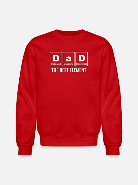 Dad The Best Element - Unisex Crewneck Sweatshirt - red