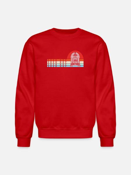 Jukebox Dance Sock Hop - Unisex Crewneck Sweatshirt - red