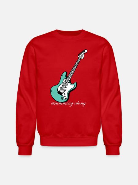 Strumming_Along - Unisex Crewneck Sweatshirt - red