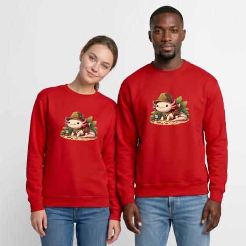 Cute Axolotl Adventure Graphic - Unisex Crewneck Sweatshirt