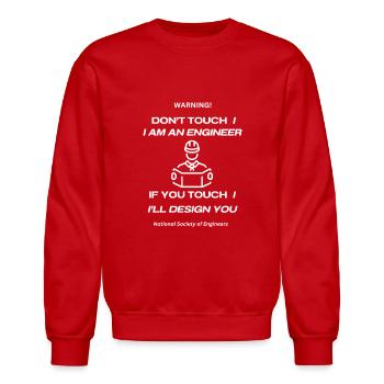 Engineer - Unisex Crewneck Sweatshirt - red - Front - AI Model Female 172 light (172cm) & AI Model Male 185 dark (185cm)