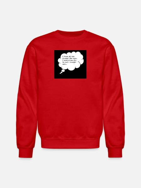 Thought Cloud Love Script - Unisex Crewneck Sweatshirt - red