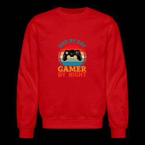 Dad By Day, Gamer By Night - Unisex Crewneck Sweatshirt