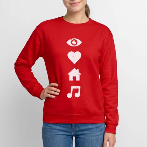 I Love House Music white - Unisex Crewneck Sweatshirt