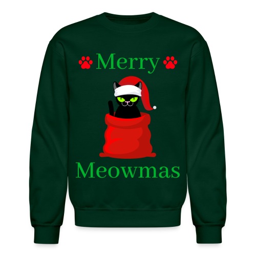 Merry Meowmas - Christmas Cat - Unisex Crewneck Sweatshirt