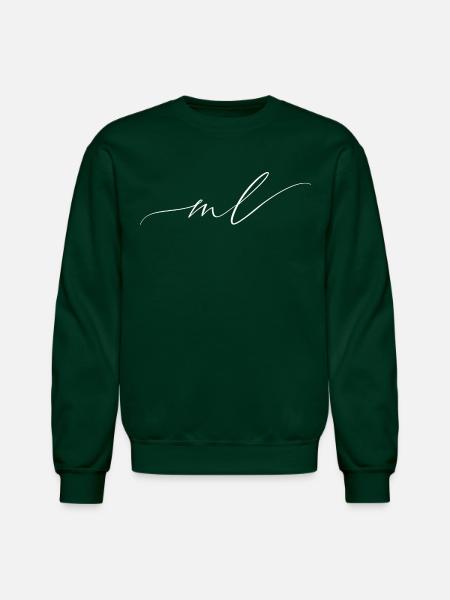 White ML Logo - Unisex Crewneck Sweatshirt - forest green
