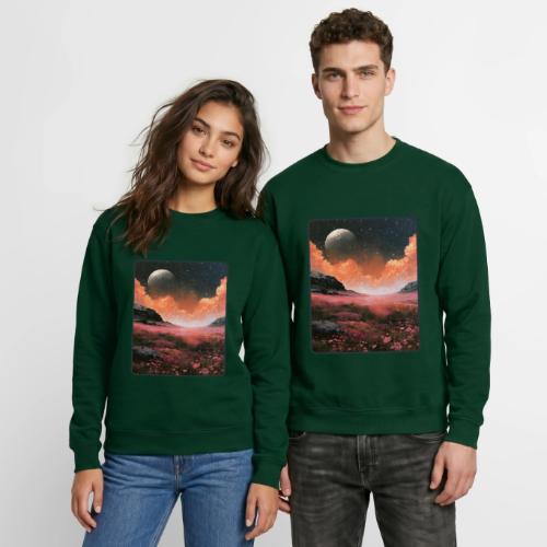 Moonlit Fantasy Flower Landscape - Unisex Crewneck Sweatshirt