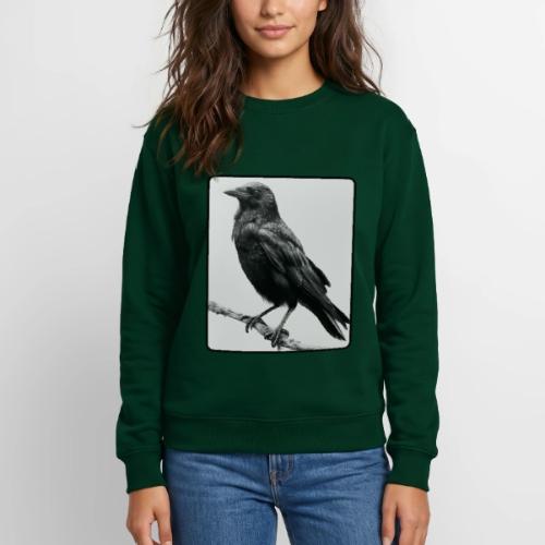 Raven Black and White Art Design - Unisex Crewneck Sweatshirt