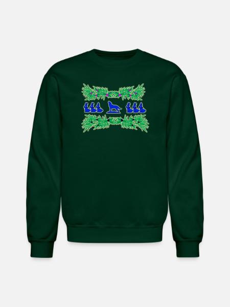 Bunny wolf ornament - Unisex Crewneck Sweatshirt - forest green