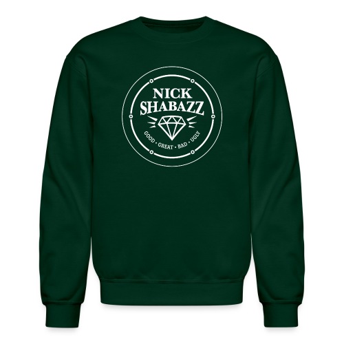 Nick Shabazz White Logo - Unisex Crewneck Sweatshirt
