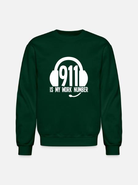 911 Dispatcher Funny - Unisex Crewneck Sweatshirt - forest green