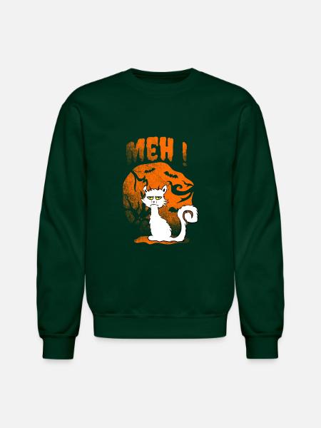 meh cat - Unisex Crewneck Sweatshirt - forest green