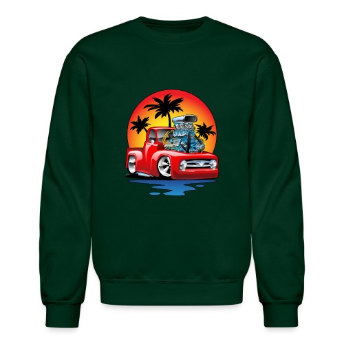 Funny Classic Pick-up Truck Hot Rod Cartoon - Unisex Crewneck Sweatshirt