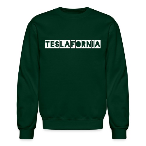 Teslafornia Blackout WHT - Unisex Crewneck Sweatshirt