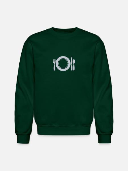 Meal Serves Plate Icon - Unisex Crewneck Sweatshirt - forest green