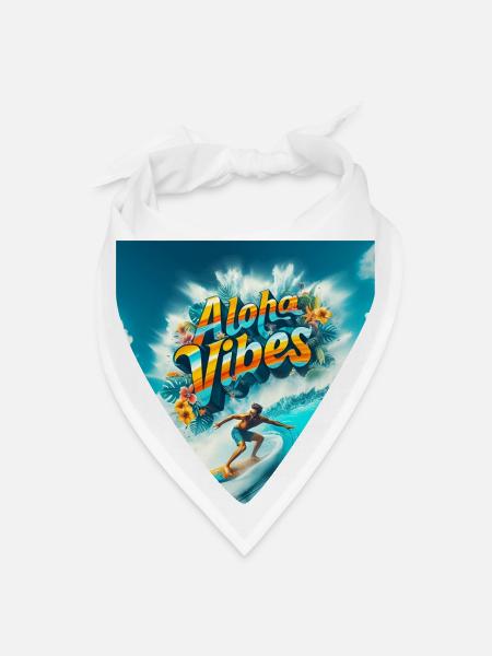 Aloha Vibes Tropical Surf - Bandana - white