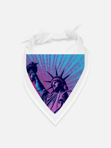 Neon Liberty Pop Art Statue - Bandana - white - Front