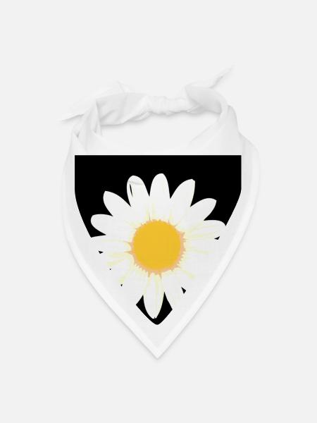 Sunlit Daisy on Black - Bandana - white - Front