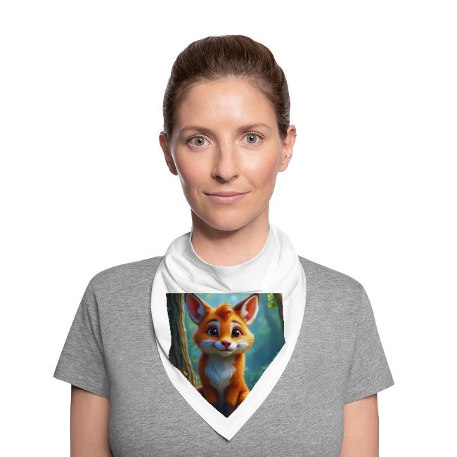 Magical fantasy fox in enchanted forest scene