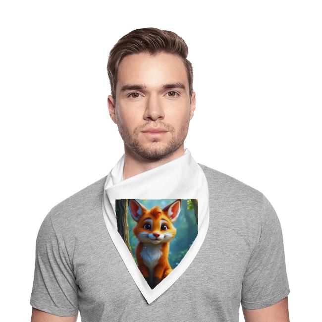 Magical fantasy fox in enchanted forest scene