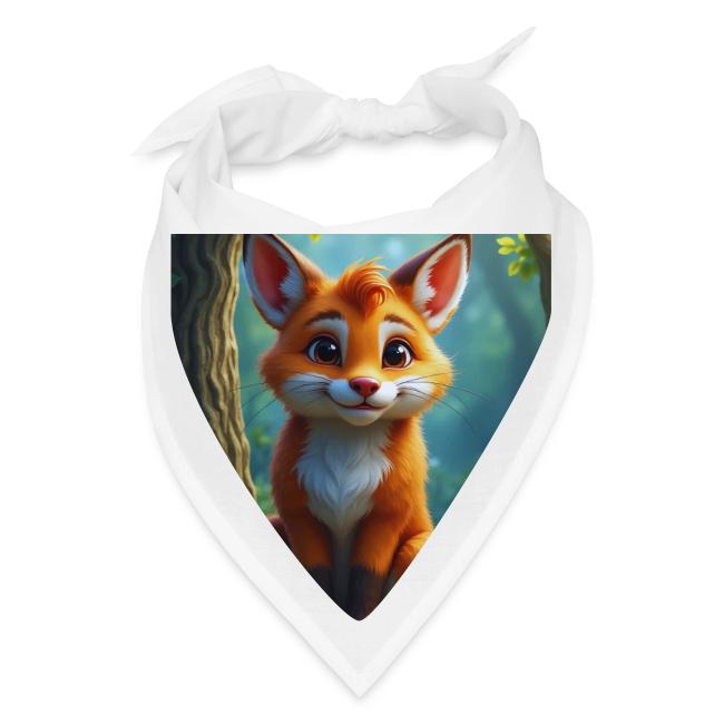 Magical fantasy fox in enchanted forest scene