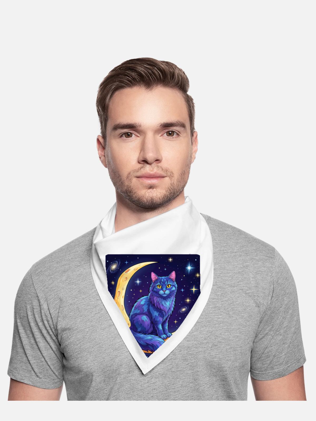 Blue Moon Cat in Space - Bandana - white - Front - TBD (187cm)
