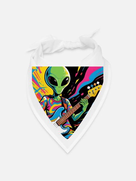 Psychedelic Alien Bassist - Bandana - white