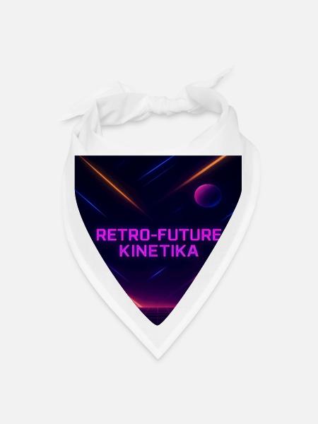Retro Future Kinetika Neon Design - Bandana - white