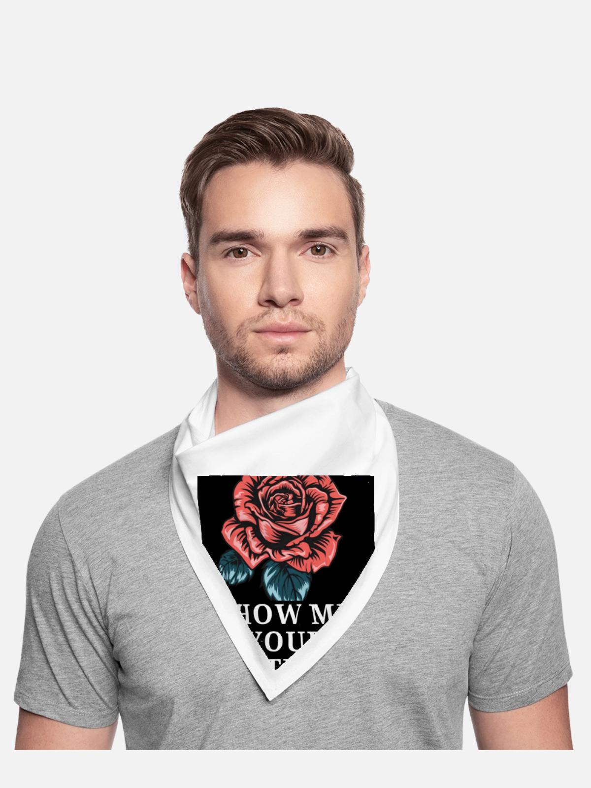 Rose Bold Text Statement - Bandana - white - Front - TBD (187cm)