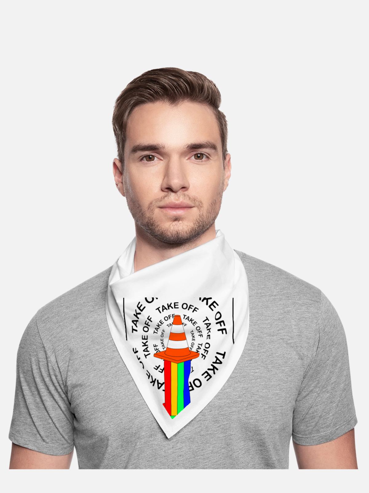 Safety Cone Rocket Rainbow Smoke Funny - Bandana - white - Front - TBD (187cm)