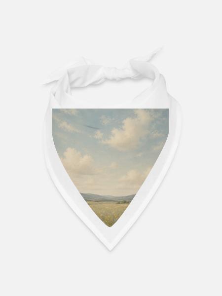 Meadow Bloom Under Wide Sky - Bandana - white