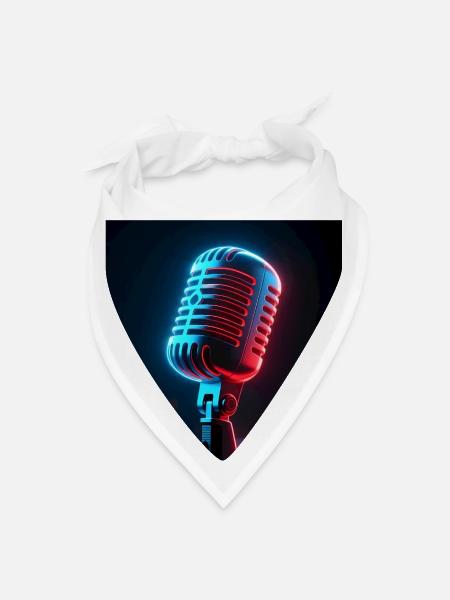Futuristic Microphone  - Bandana - white - Front
