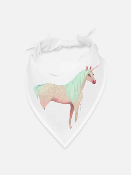 Unicorn cute pink girl fairy - Bandana - white