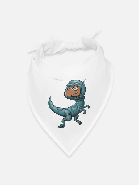 Velociraptor Astronaut Dino Raptor In Outer Space - Bandana - white - Front