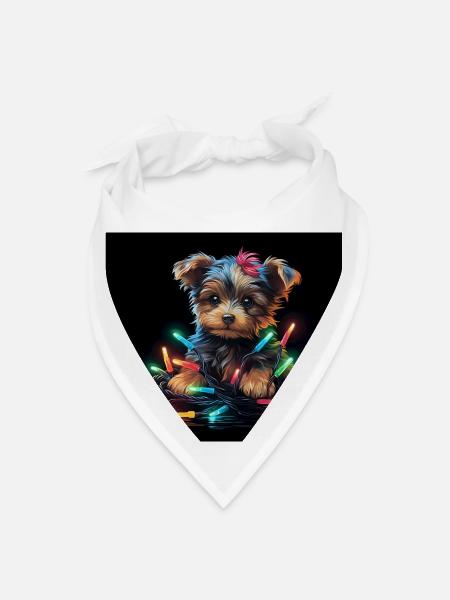 Yorkshire Terrier New Mousepad - Bandana - white - Front