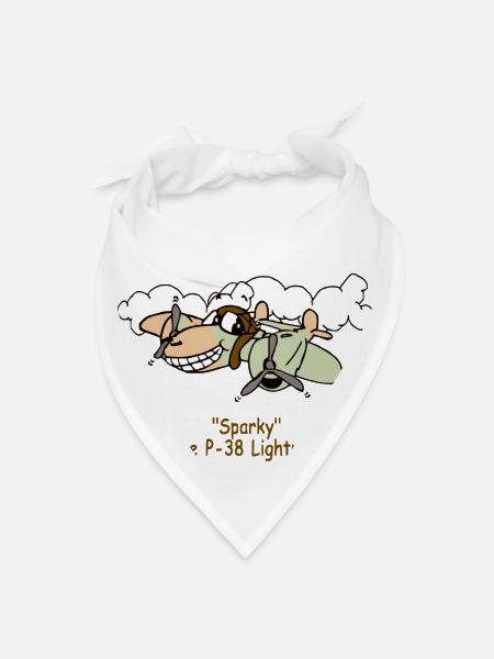 Sparky the P 38 Plane - Bandana - white - Front